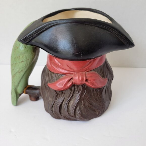 Vtg 1974 Byron Molds Pirate w/ Green Parrot Handle 70s Mug Stein - Picture 4 of 11